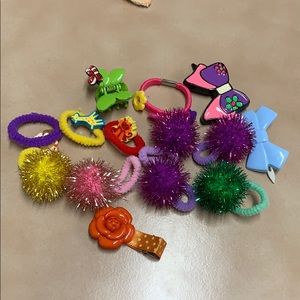 Pom pom, hair bands, & hair pin etc